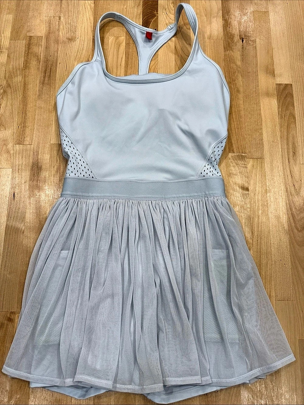 Wilson Women's Headliner Tennis Dress baby Blue Sheer Skirt Size S